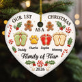 Our First Christmas As One - Personalized 3D Effect Heart Ceramic Ornament