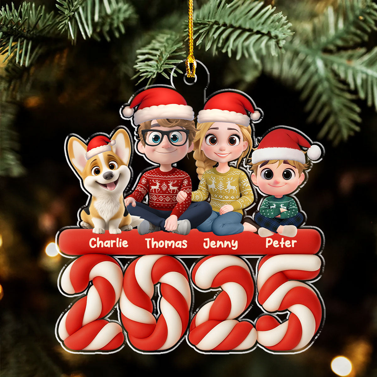 Custom Christmas Decor Home Birthday Gifts For Dog Lovers • Family Marshamallow - Personalized Acrylic Ornament