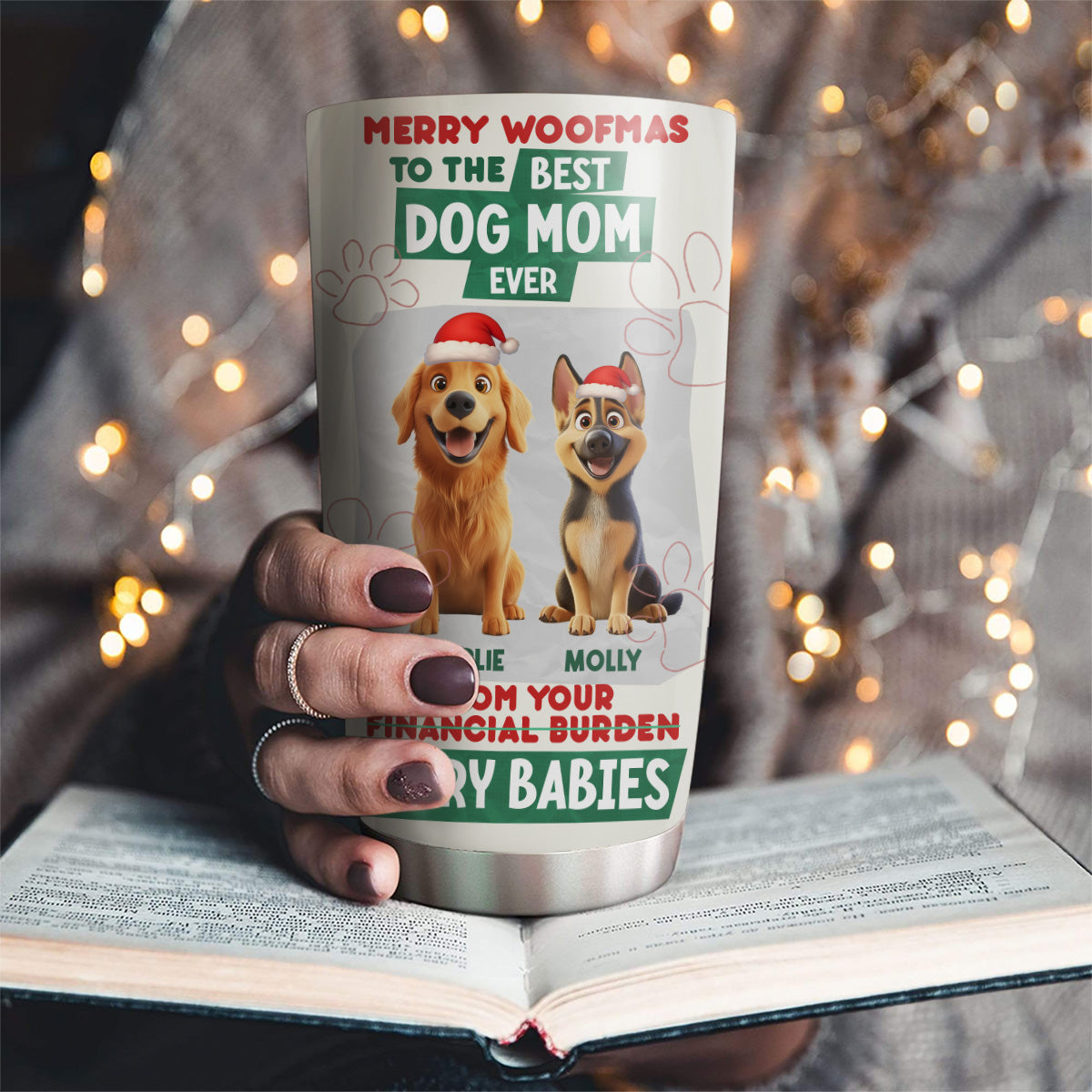Custom Christmas Birthday Gifts For Dog Lovers • From My Dog - Personalized Tumbler