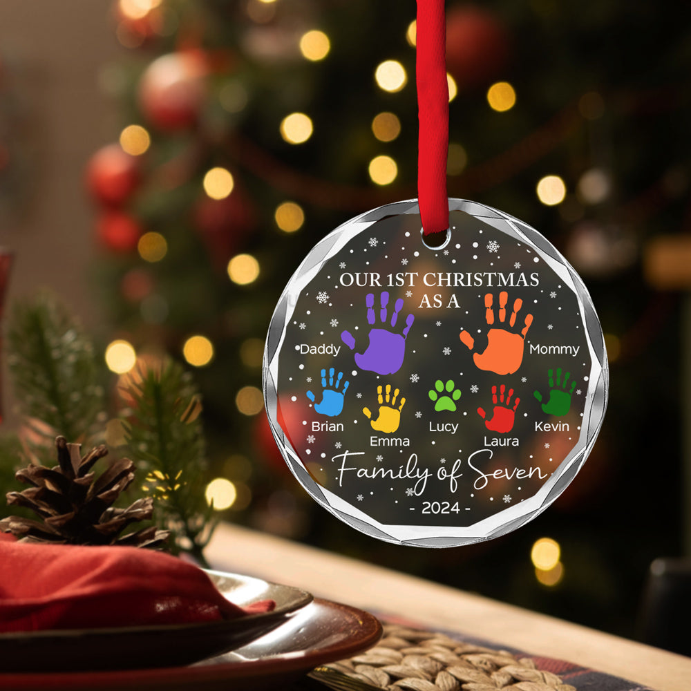 As A Family Of Four - Personalized Glass Ornament