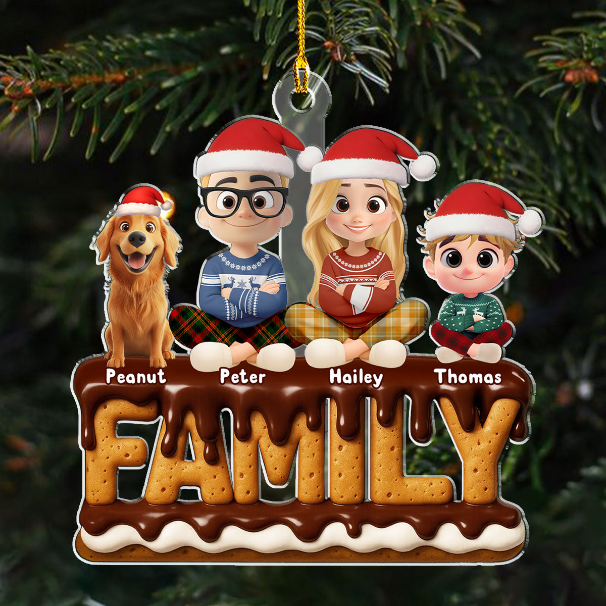 Custom Christmas Decor Home Birthday Gifts For Dog Lovers • Family Christmas 2025 - Personalized Acrylic Ornament