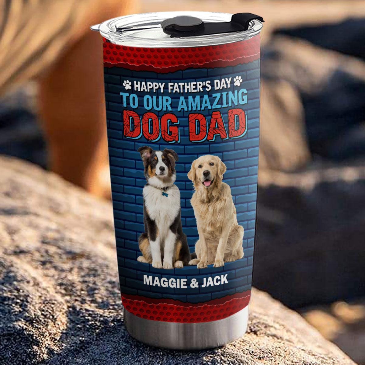 Custom Photo Father's day Birthday Gifts For Dog Dad, Dog Lovers • Dog Dad Amazing Photo - Personalized Tumbler