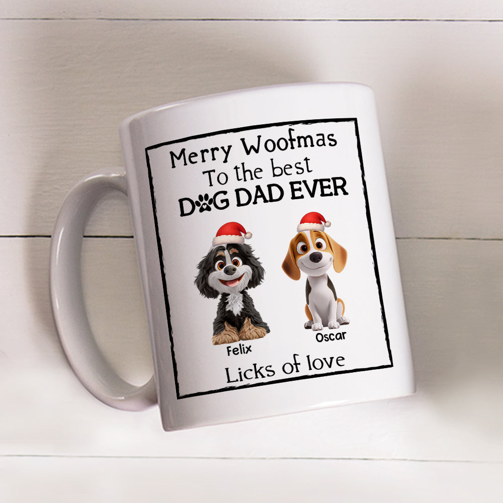 Custom Christmas Birthday Gifts For Dog Lovers • Licks Of Love Snow Ver - Personalized Coffee Mug