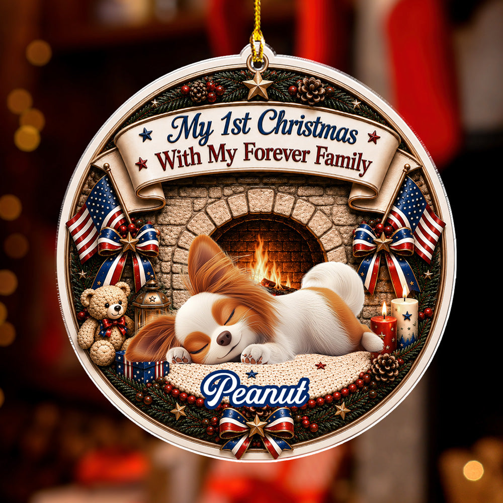 Custom Christmas Decor Home Birthday Gifts For Dog Mom, Dog Lovers • First Christmas Loved - Personalized Acrylic Ornament