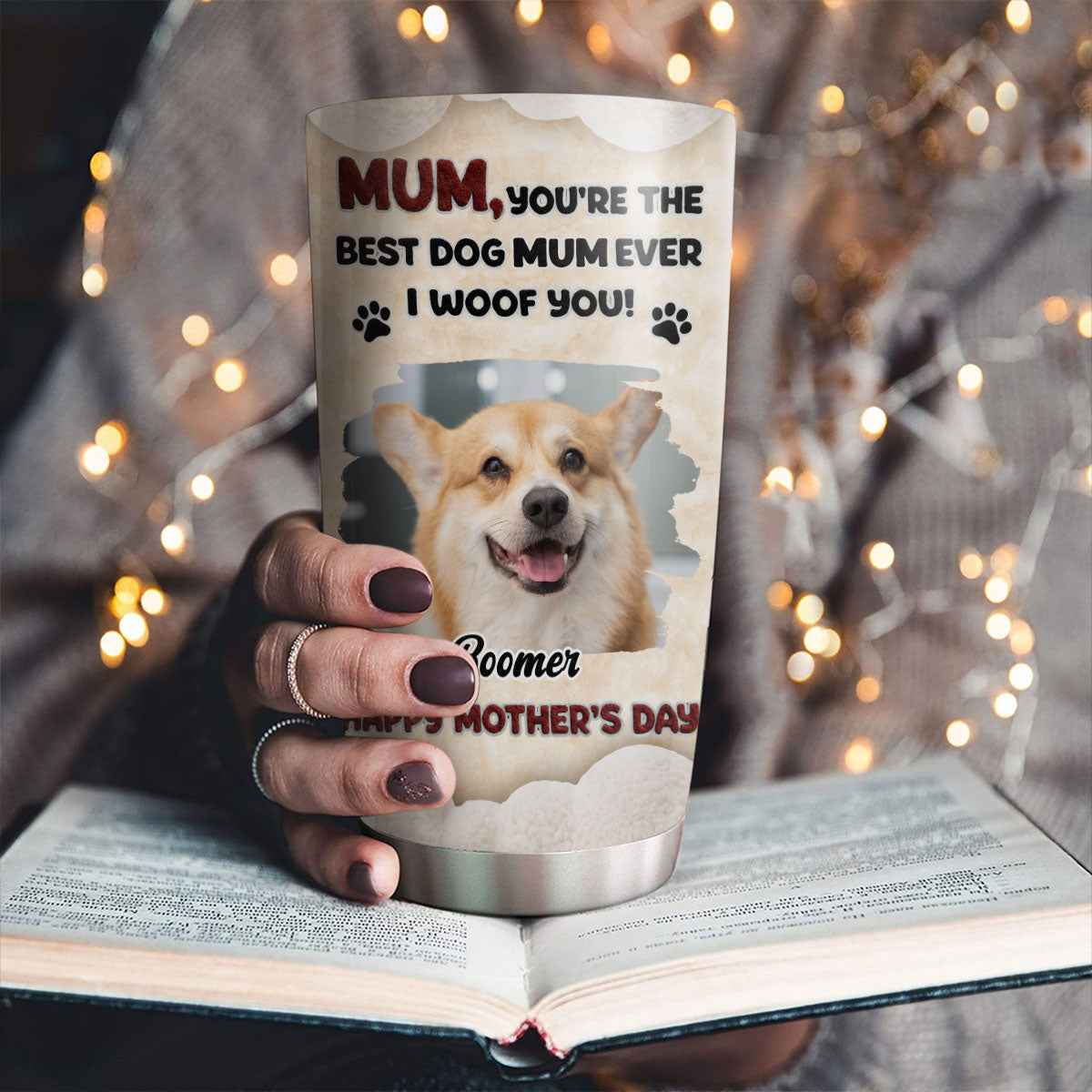 Custom Photo Mother's day Birthday Gifts For Dog Mom, Dog Lovers • Favorite Mom Of Dog Photo - Personalized 3D Effect Tumbler