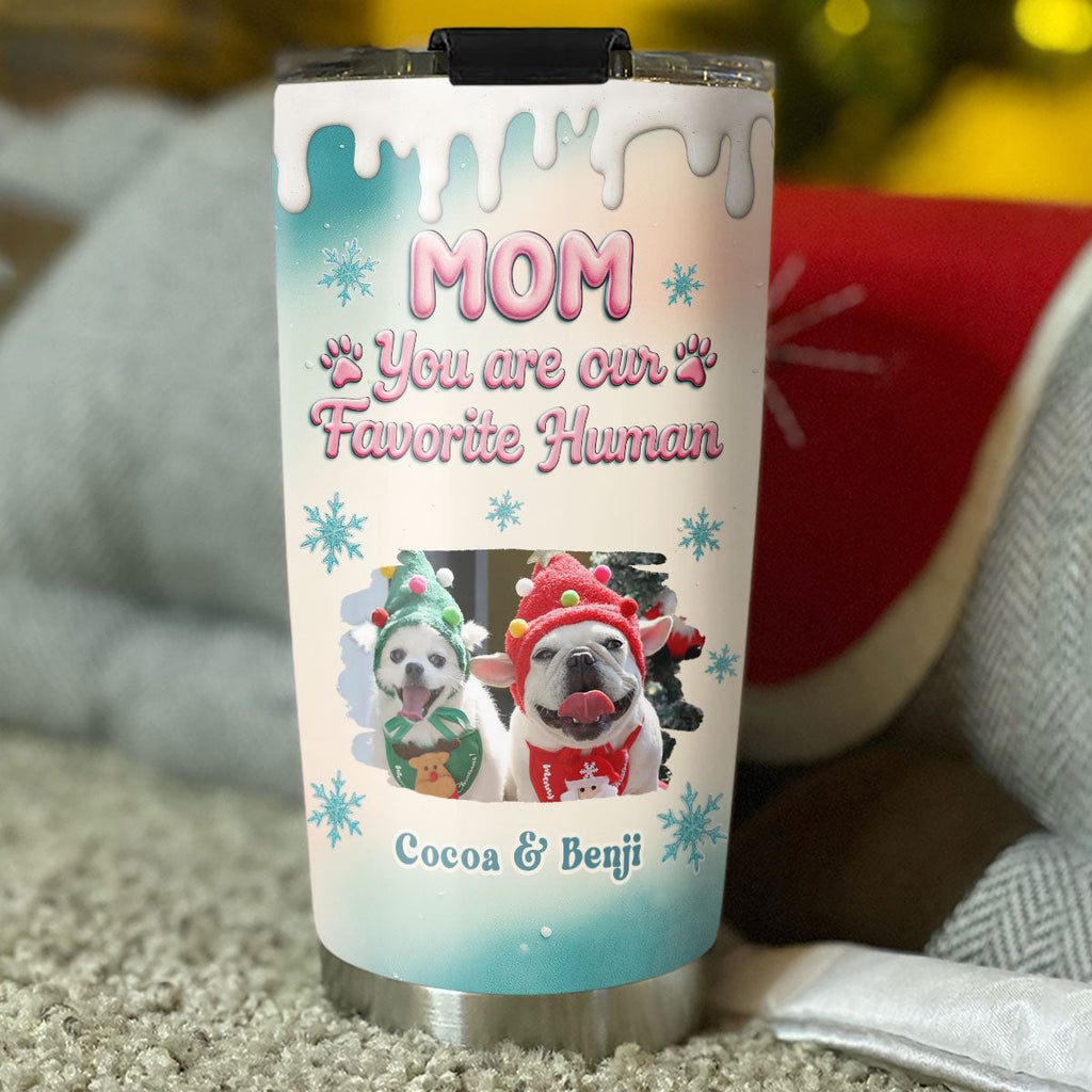 Custom Photo Christmas Birthday Gifts For Dog Lovers • My Most Favorite Human Photo - Personalized Tumbler