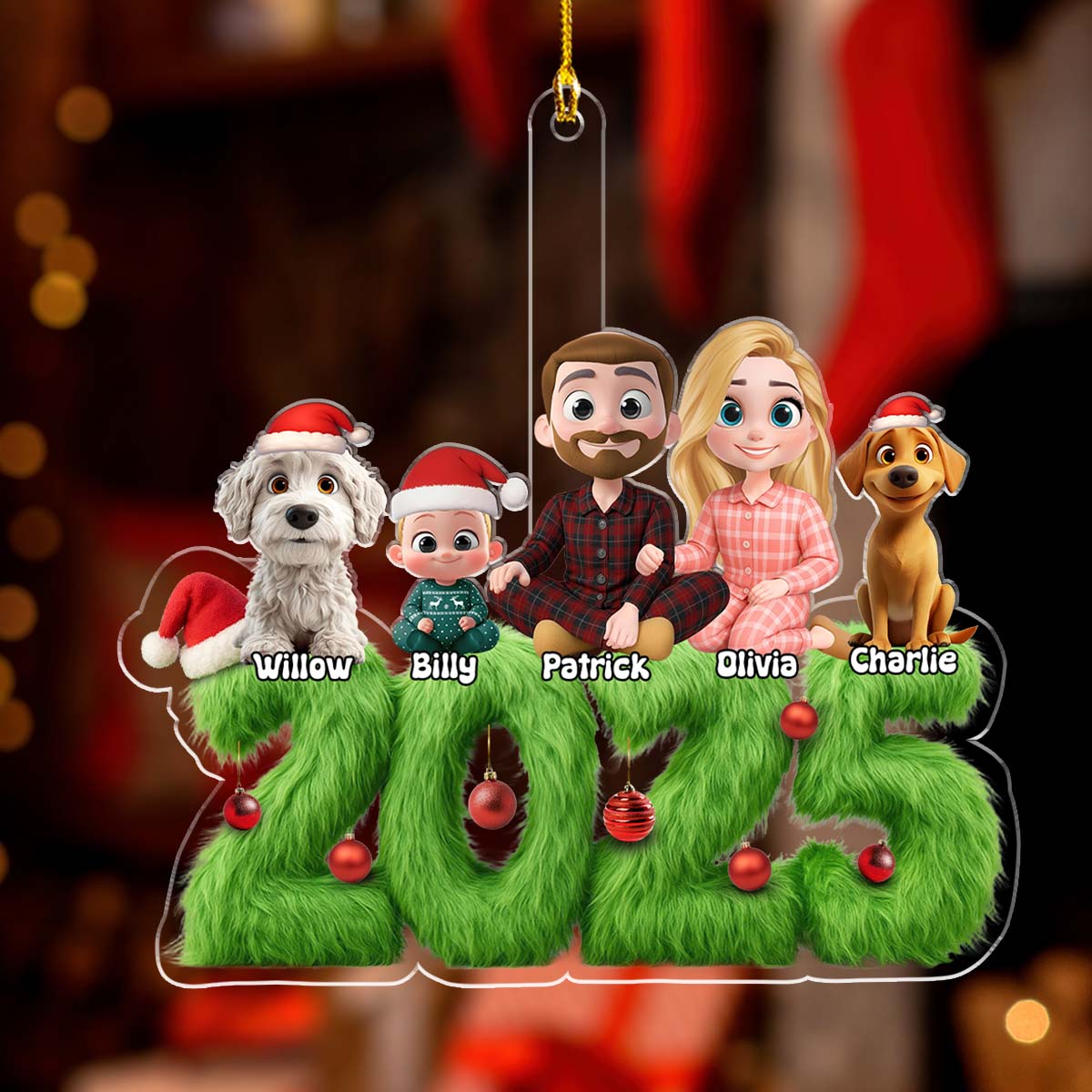 Custom Christmas Decor Home Birthday Gifts For Dog Lovers • Merry Moments - Personalized Acrylic Ornament