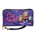 Bling Cat Mom Cartoon - Personalized Leather Wallet
