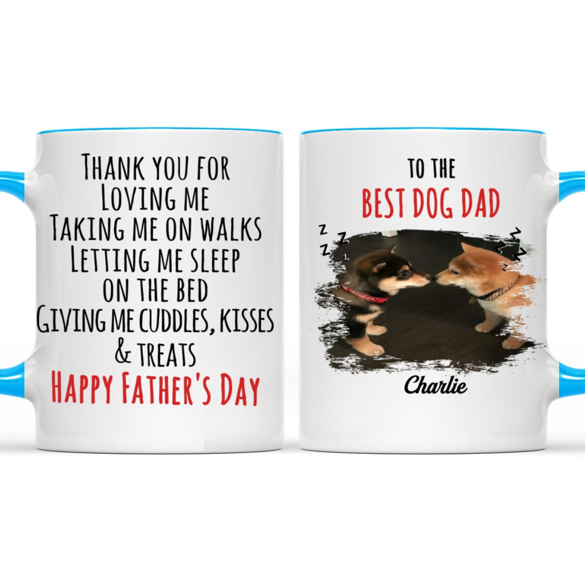 Custom Photo Mother's Father's day Birthday Gifts For Dog Lovers • Kisses And Treats Photo - Personalized Accent Mug