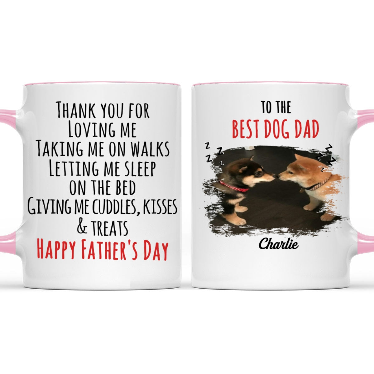 Custom Photo Mother's Father's day Birthday Gifts For Dog Lovers • Kisses And Treats Photo - Personalized Accent Mug