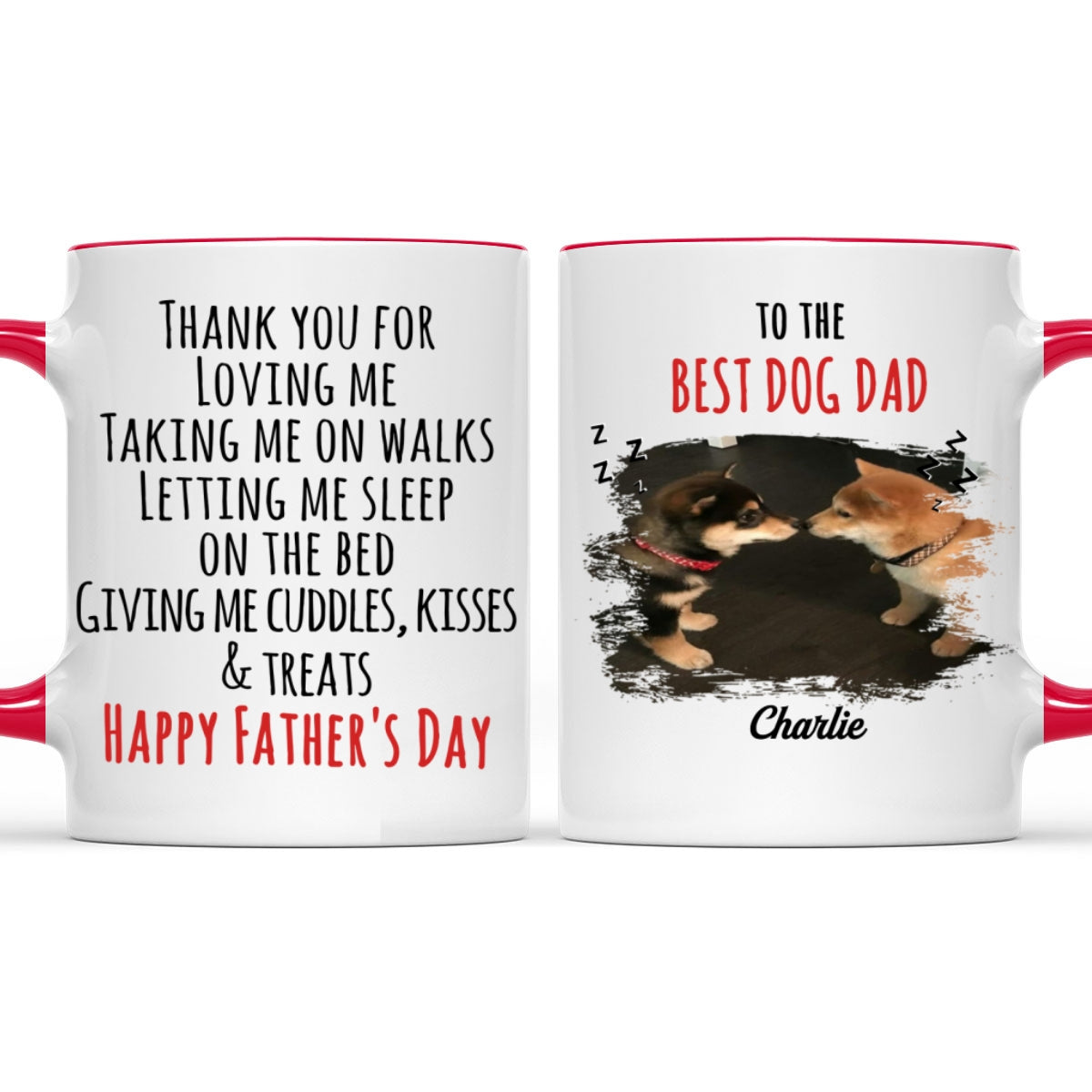 Custom Photo Mother's Father's day Birthday Gifts For Dog Lovers • Kisses And Treats Photo - Personalized Accent Mug
