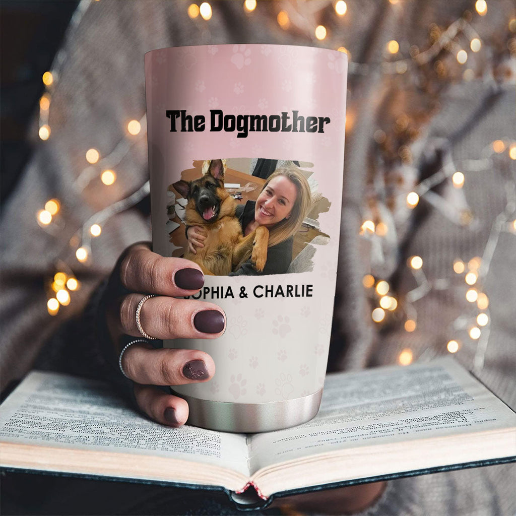Custom Photo Christmas Birthday Gifts For Dog Mom, Dog Lovers • The Lovely Dogmother Photo - Personalized Tumbler