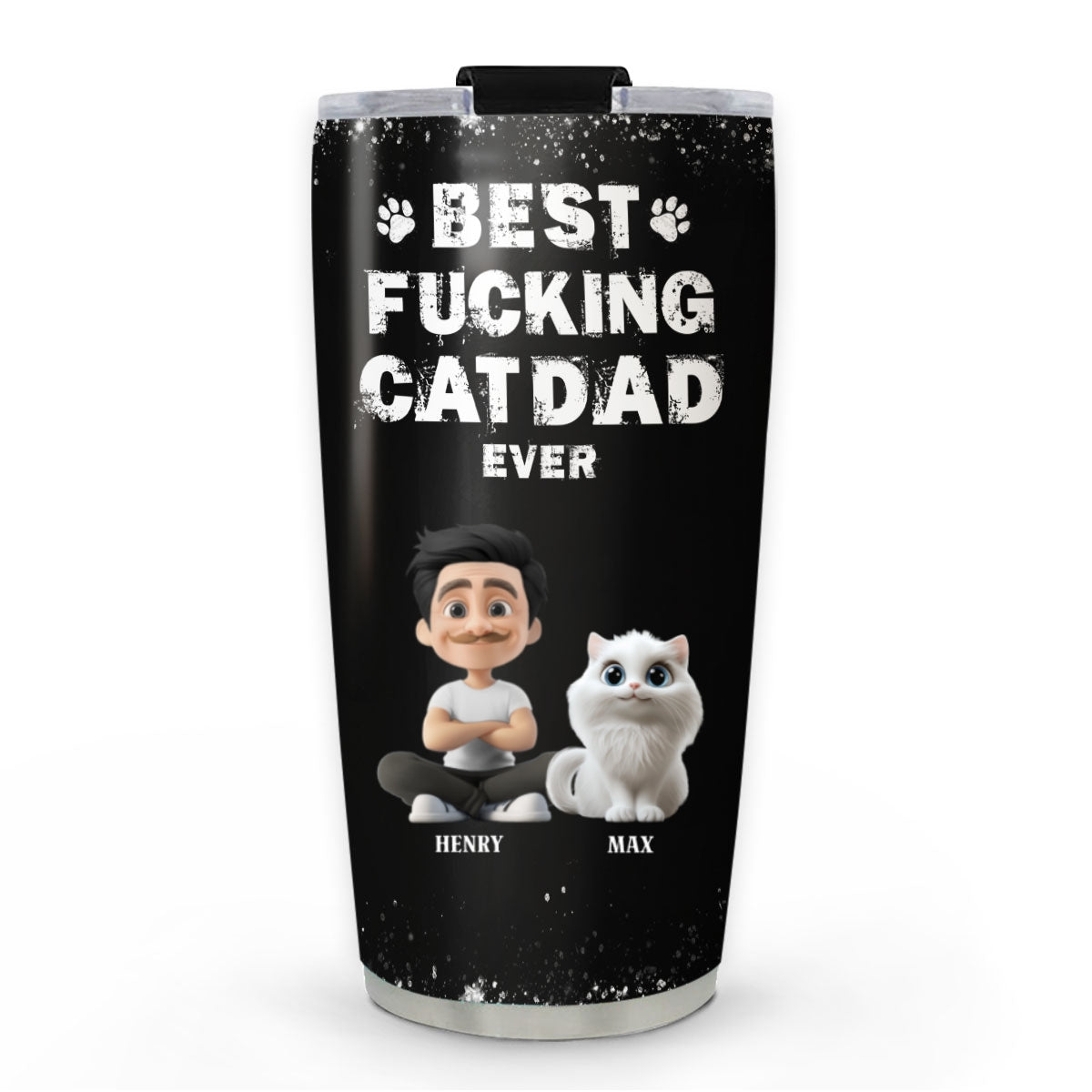 Custom Christmas Birthday Gifts For Cat Dad, Cat Lovers • This Is The Best Cat Dad - Personalized Tumbler