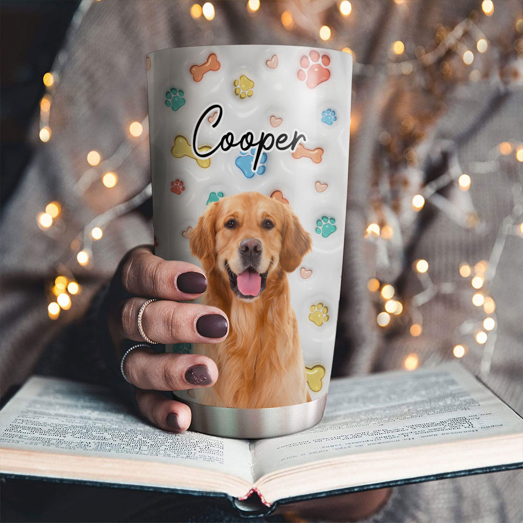 Custom Photo Christmas Birthday Gifts For Dog Lovers • Cute Dog Baby Photo - Personalized 3D Inflated Effect Tumbler