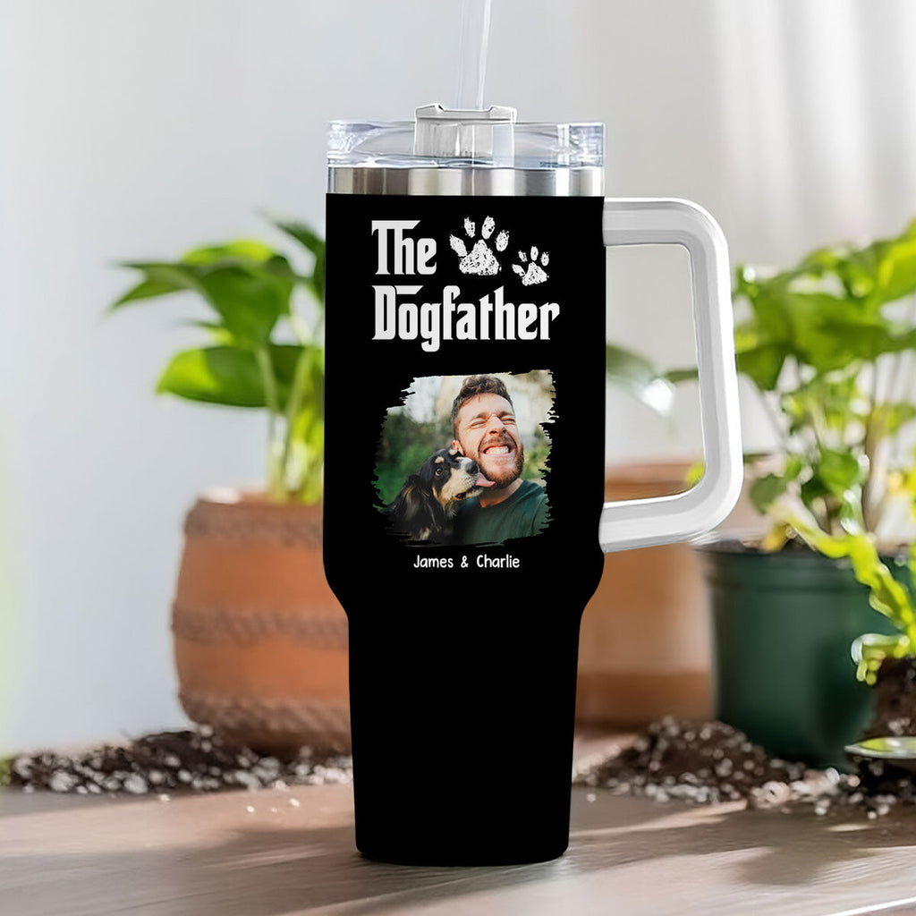 Custom Photo Father's day Birthday Gifts For Dog Dad, Dog Lovers • Cool Dog Father Photo - Personalized Tumbler