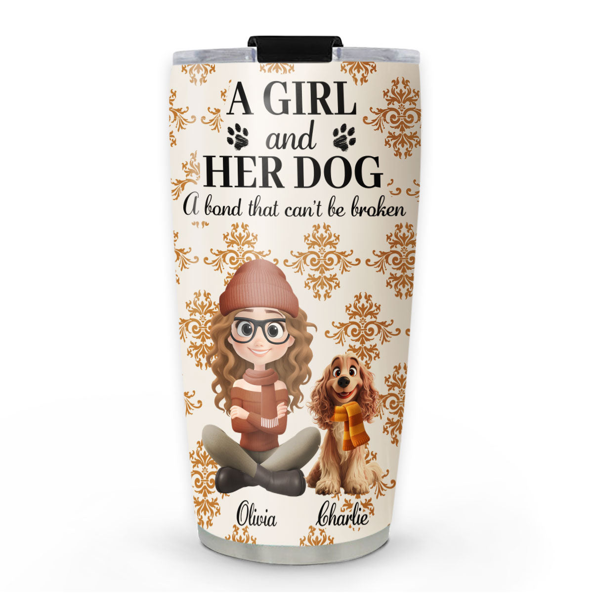 Custom Christmas Birthday Gifts For Dog Mom, Dog Lovers • Pumskin A Girl And Her Dog - Personalized Tumbler