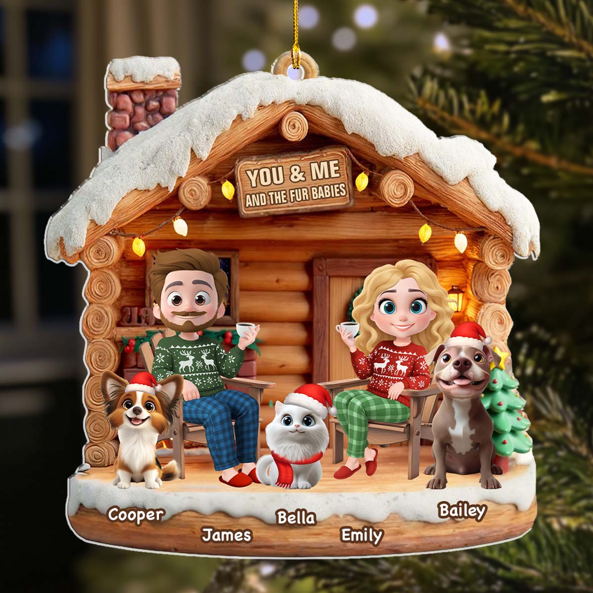 Custom Christmas Decor Home Birthday Gifts For Pet Lovers • Have A Chat With Them - Personalized 3D Effect Acrylic Ornament