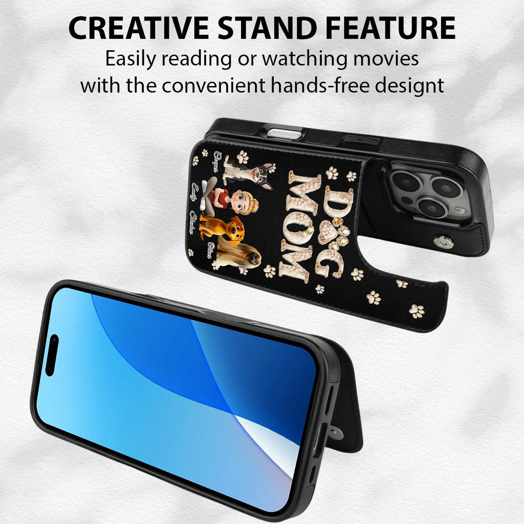 Fancy Dog Mom - Personalized Leather Phone Case