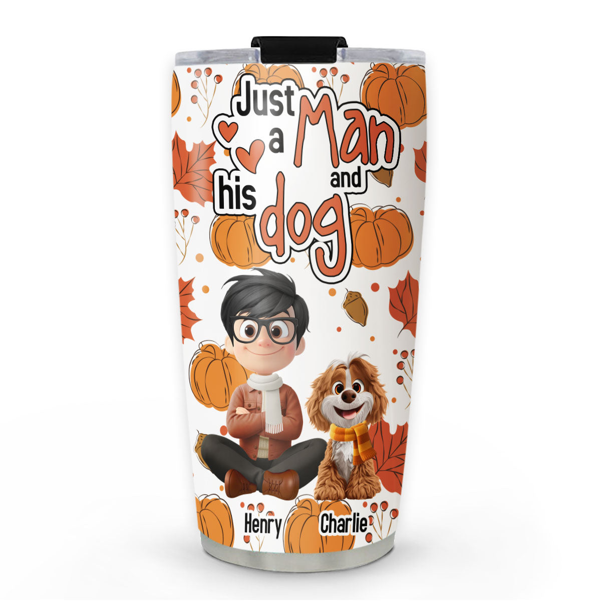 Custom Christmas Birthday Gifts For Dog Dad, Dog Lovers • Falling In You - Personalized Tumbler