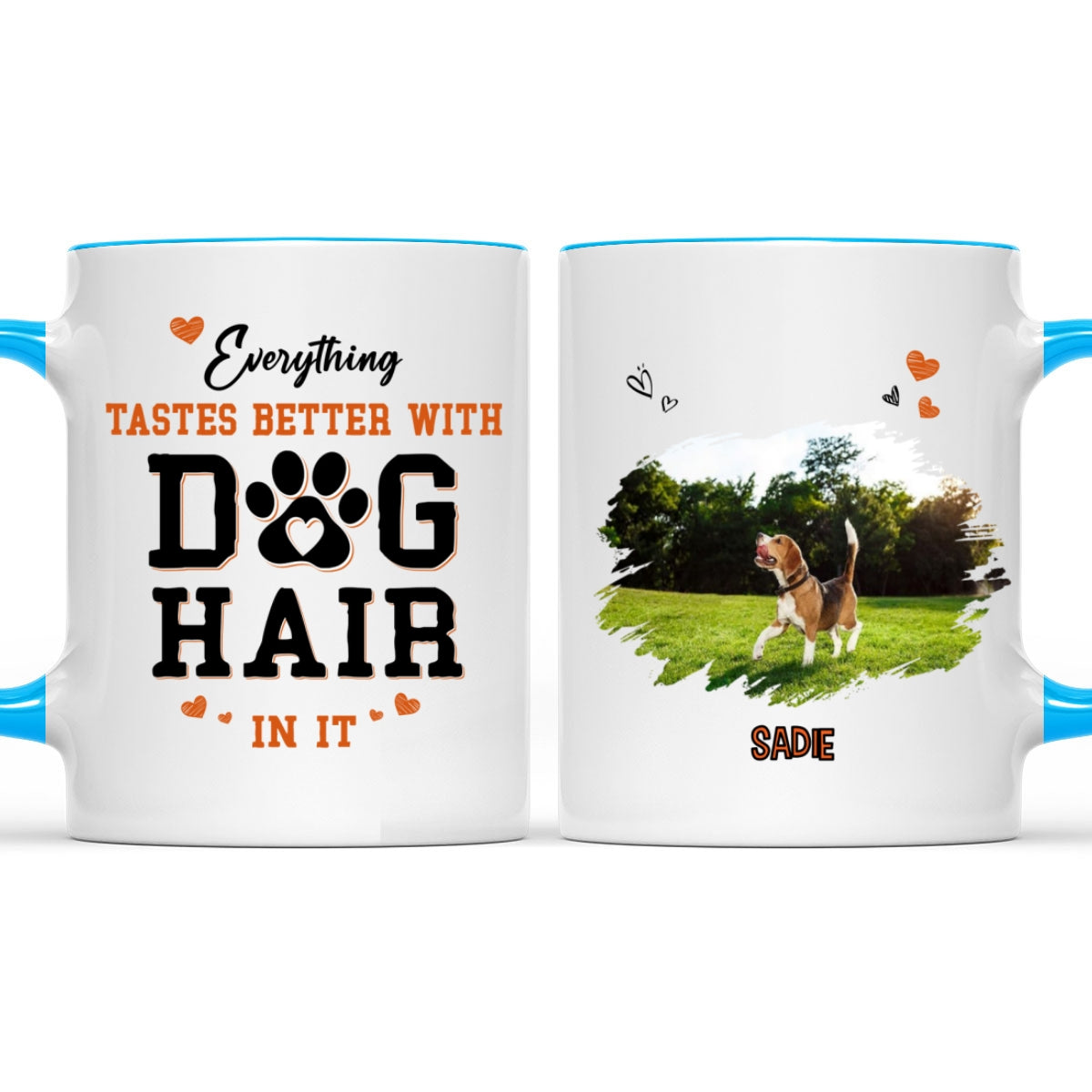 Custom Photo Mother's Father's day Birthday Gifts For Dog Lovers • Everything Taste Better With Dog Hair Photo - Personalized Accent Mug