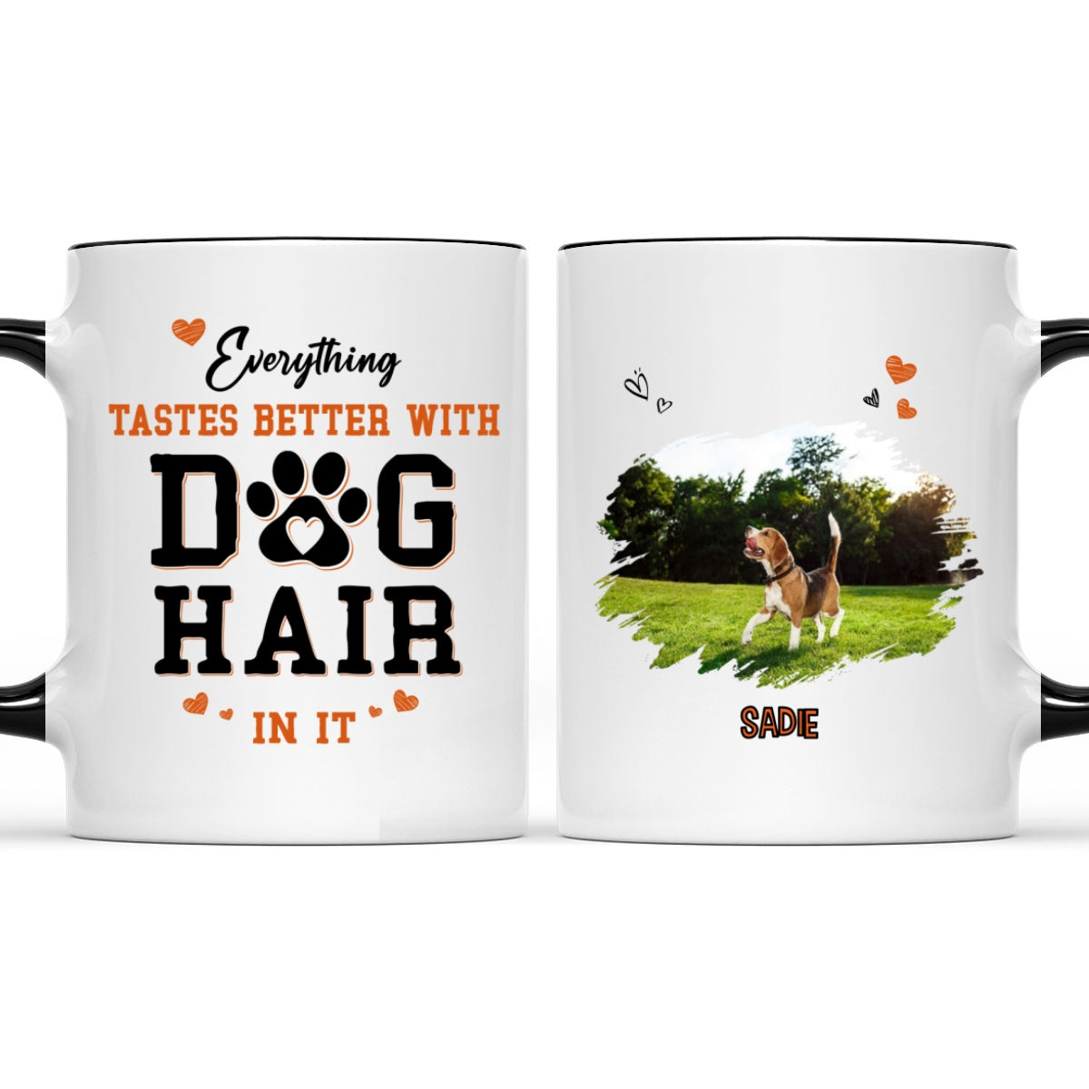 Custom Photo Mother's Father's day Birthday Gifts For Dog Lovers • Everything Taste Better With Dog Hair Photo - Personalized Accent Mug