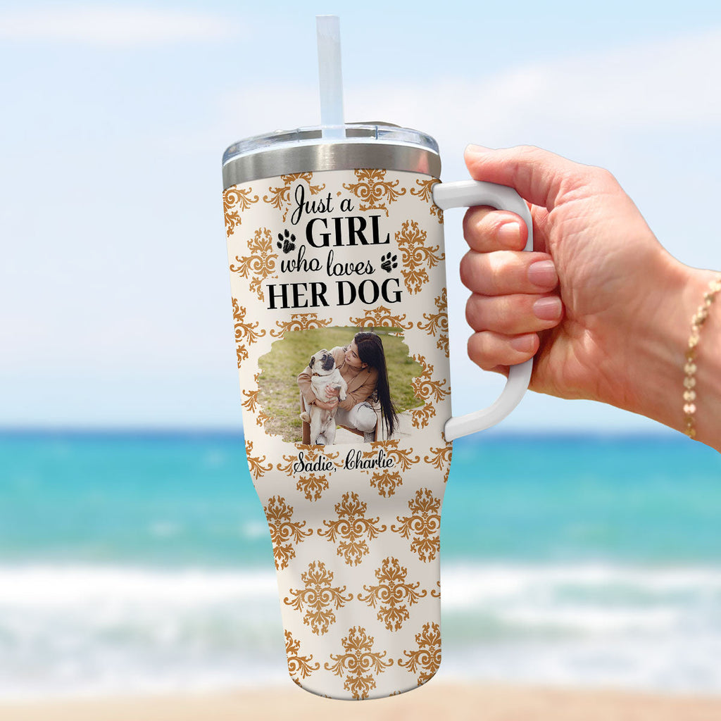 Custom Photo Christmas Birthday Gifts For Dog Lovers • Pumskin Dog Autumn Photo - Personalized Tumbler