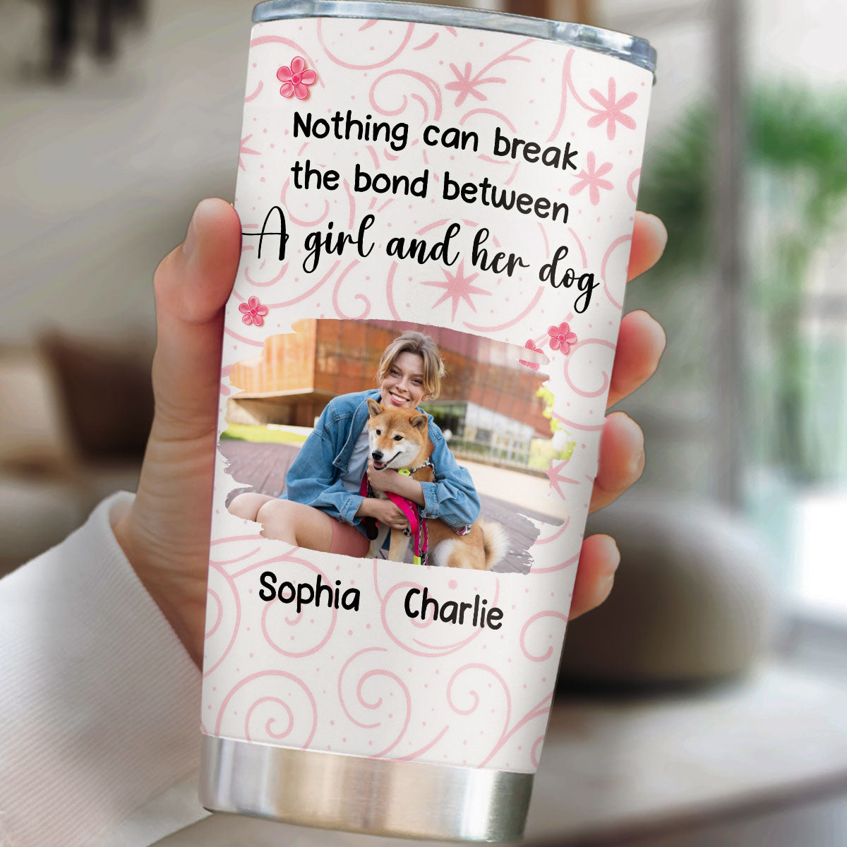 Custom Photo Christmas Birthday Gifts For Dog Lovers • Girls Are In Love With Dogs Photo - Personalized Tumbler