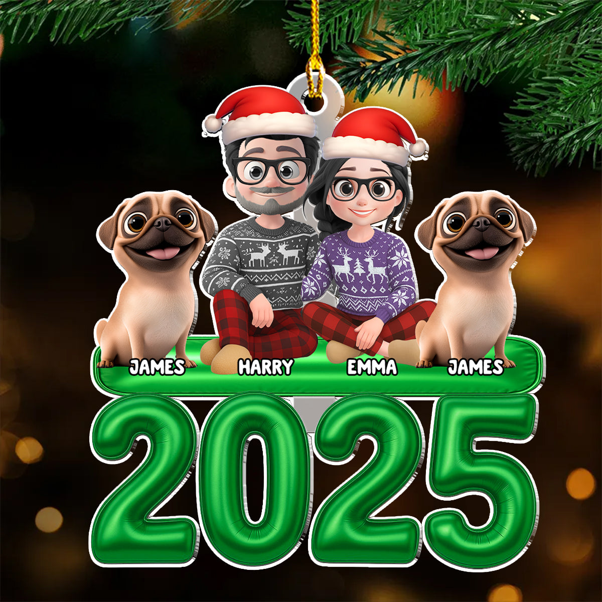 Custom Christmas Decor Home Birthday Gifts For Dog Lovers • Us And Our Children - Personalized Acrylic Ornament