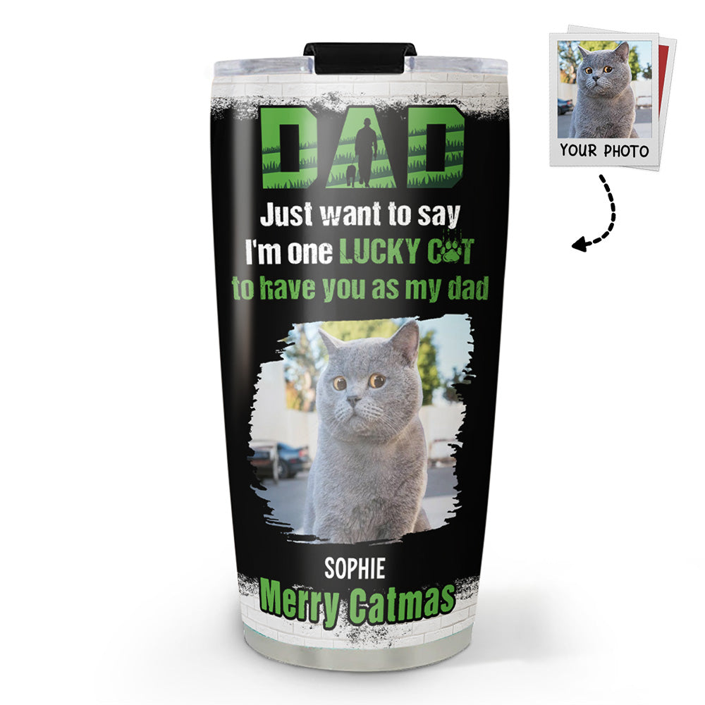 Custom Photo Christmas Birthday Gifts For Cat Lovers • Blessed To Have My Cats Photo - Personalized Tumbler
