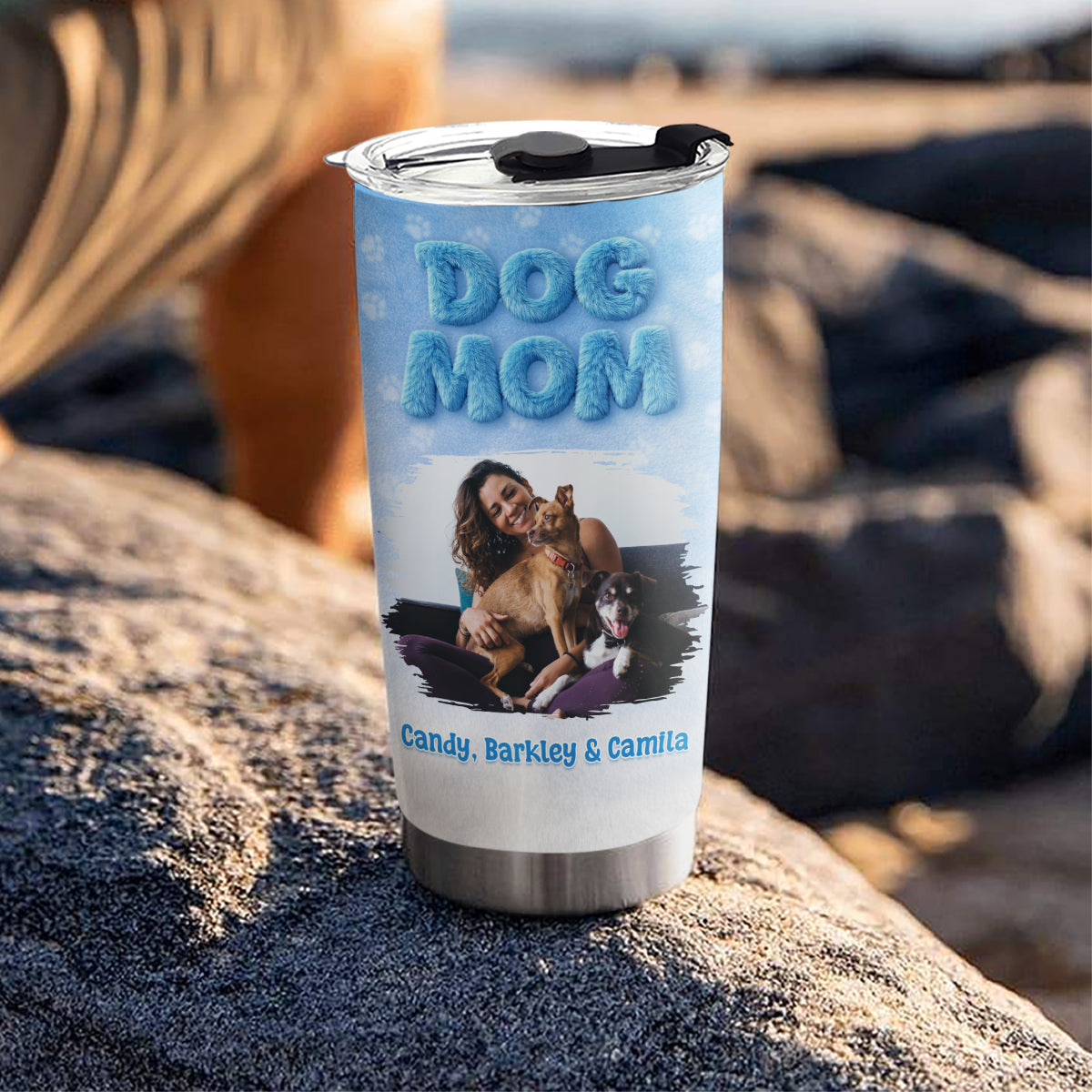 Custom Photo Christmas Birthday Gifts For Dog Mom, Dog Lovers • Fur Mom Fur Dog Photo - Personalized 3D Effect Tumbler