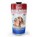 Custom Photo Christmas Birthday Gifts For Dog Mom, Dog Lovers • American Lovely Dog Mom Photo - Personalized 3D Inflated Effect Tumbler