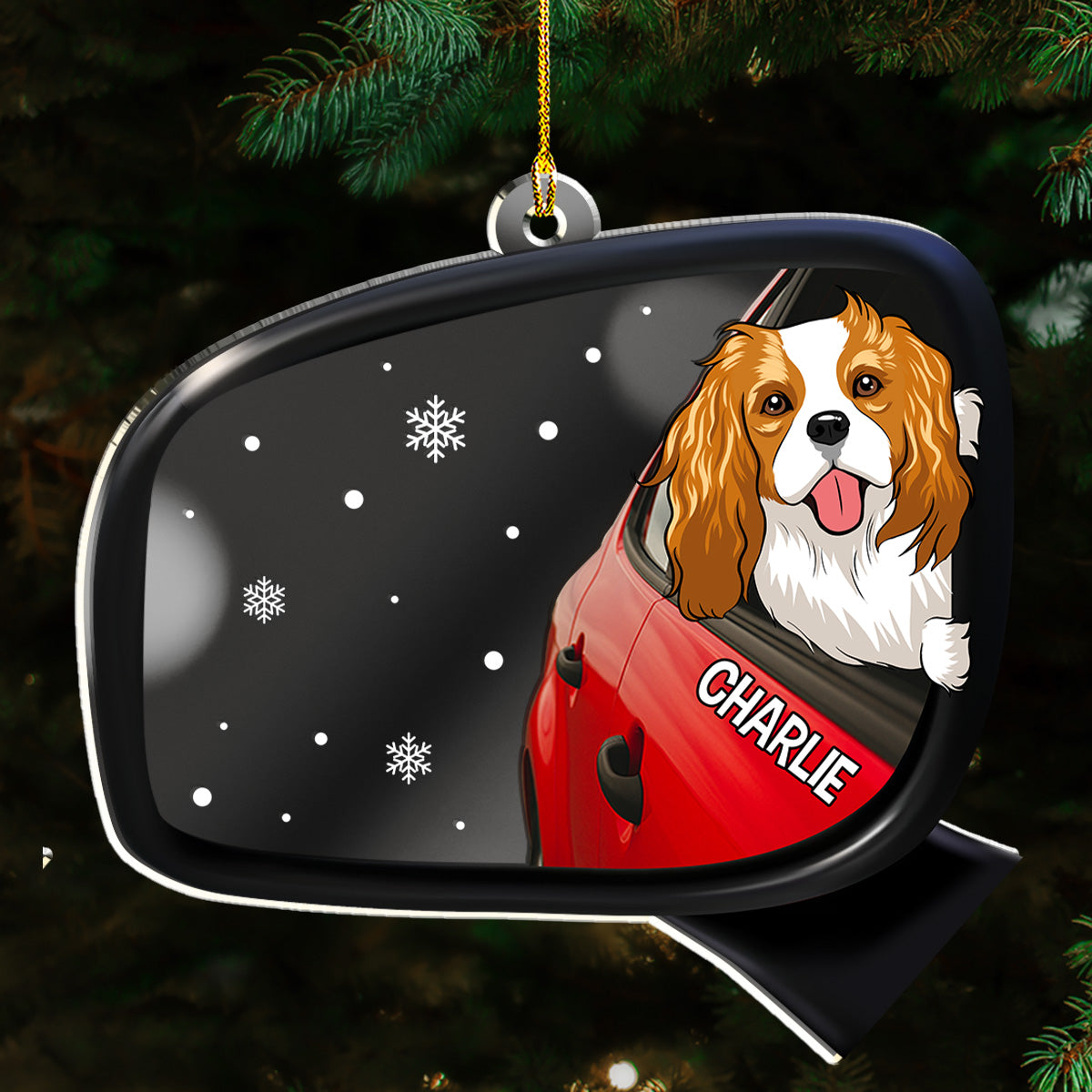 Custom Christmas Decor Home Birthday Gifts For Dog Mom, Dog Lovers • Head Out Window - Personalized Mirrored Acrylic Ornament
