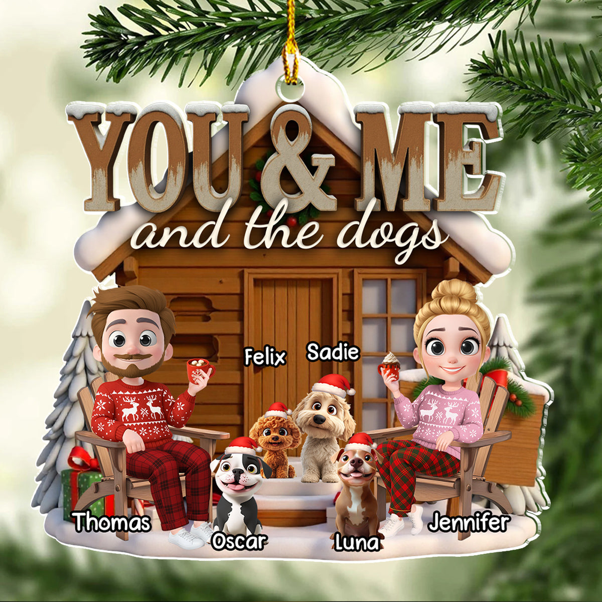 Custom Christmas Decor Home Birthday Gifts For Pet Lovers • You Me And Our Pup - Personalized Acrylic Ornament