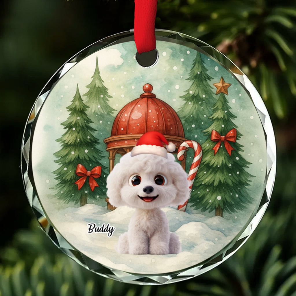 Custom Christmas Decor Home Birthday Gifts For Dog Lovers • Falling In Me - Personalized Glass Ornament