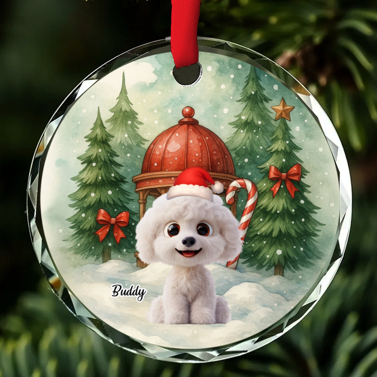 Custom Christmas Decor Home Birthday Gifts For Dog Lovers • Falling In Me - Personalized Glass Ornament