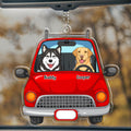 Dogs In Car - Personalized Car Ornament