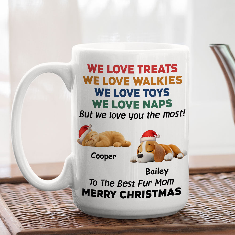Custom Christmas Birthday Gifts For Dog Lovers • We Love You Snow Ver - Personalized Coffee Mug