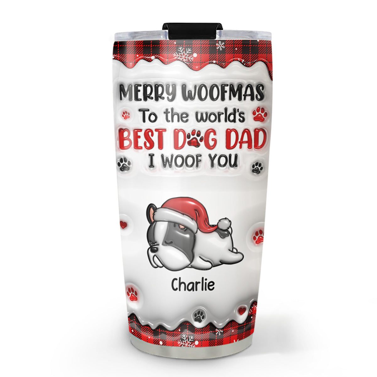 Custom Mother's day Birthday Gifts For Pet Mom, Pet Lovers • My Best Dog Mom In The World - Personalized 3D Inflated Effect Tumbler