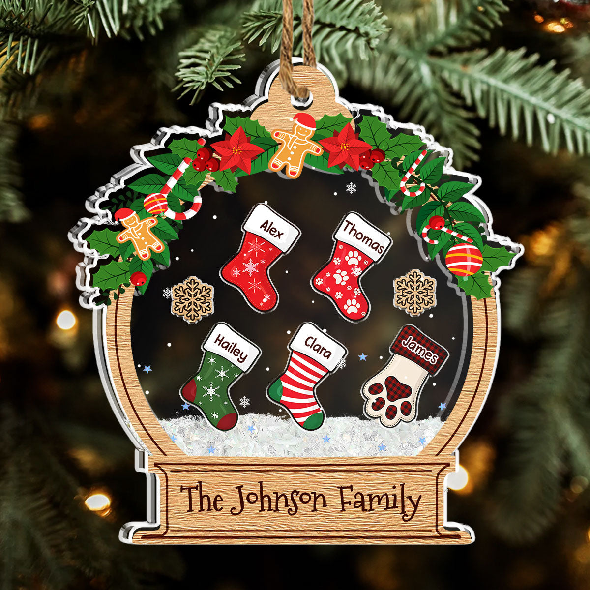Funny Stocking - Personalized Acrylic Shaker Ornament