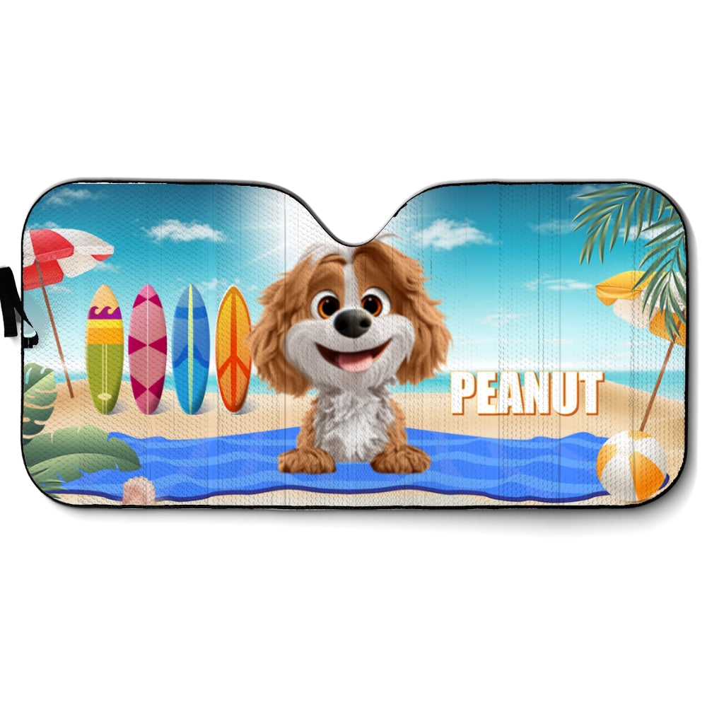 Custom Christmas Birthday Gifts Car Accessories for Pet Parents • Pet And Beach - Personalized Car Sunshade