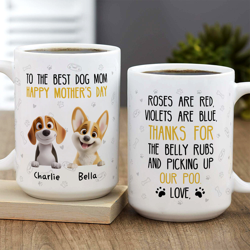 Custom Mother's day Birthday Gifts For Dog Mom, Dog Lovers • Picking Up Our Poo - Personalized Coffee Mug