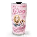 Custom Christmas Birthday Gifts For Dog Mom, Dog Lovers • Paws Make Life Better - Personalized 3D Inflated Effect Tumbler