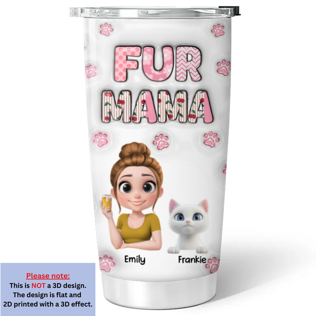 Custom Christmas Birthday Gifts For Pet Mom, Pet Lovers • Cherry On Top Of Us - Personalized 3D Inflated Effect Tumbler