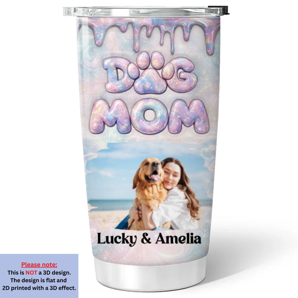 Custom Photo Christmas Birthday Gifts For Dog Mom, Dog Lovers • Paint The Town With Magic Photo - Personalized 3D Inflated Effect Tumbler