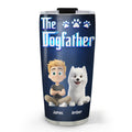 Custom Father's day Birthday Gifts For Dog Dad, Dog Lovers • The Dogfather Cartoon - Personalized Tumbler