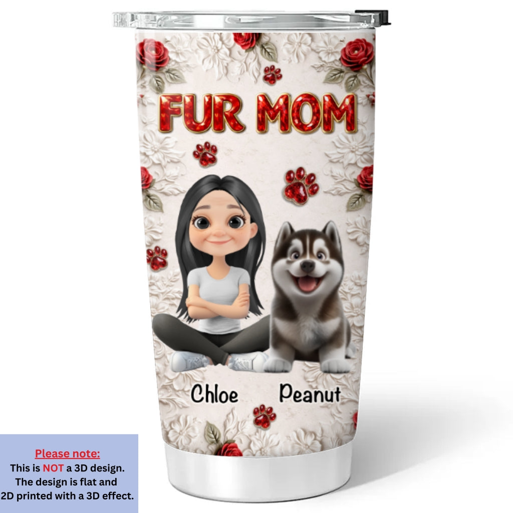 Custom Christmas Birthday Gifts For Cat Lovers • Floral Pet Mom - Personalized 3D Effect Tumbler