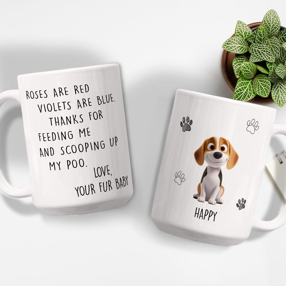 Custom Father's day Birthday Gifts For Dog Dad, Dog Lovers • Thank You For Scooping My Poo New Ver - Personalized Coffee Mug