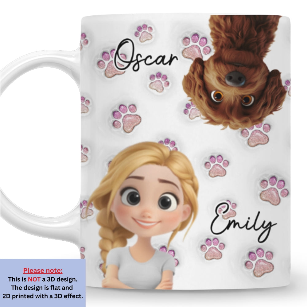 Custom Christmas Birthday Gifts For Dog Mom, Dog Lovers • Lovely Pink Dog Mom - Personalized 3D Inflated Effect Mug