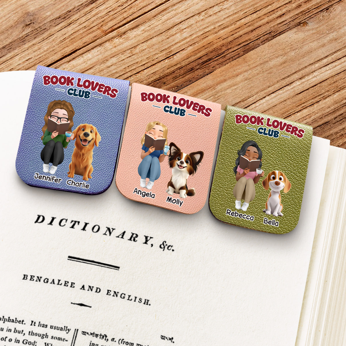 A Club Full Of Book Worms - Personalized Leather Bookmark