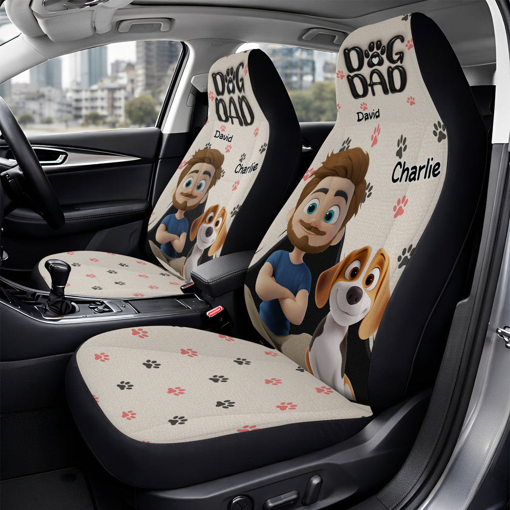 Dad Love You The Most - Personalized Car Seat Cover